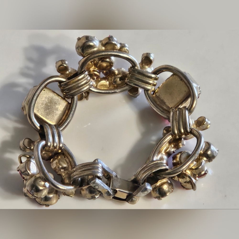 Elegant Silver, Pink & Fuschia Juliana Vintage Bracelet - Picture 7 of 11
